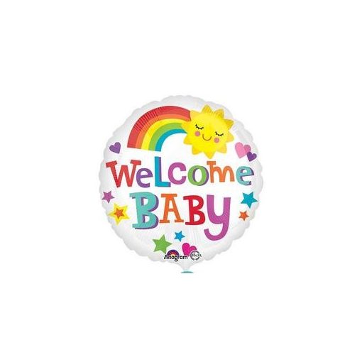 Fólia lufi babaszületésre 18" 45cm - Welcome baby, 3363801, héliummal töltve