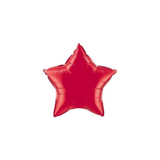Egyszínű csillag fólia lufi 20" 50cm piros csillag, 12626, héliummal töltve