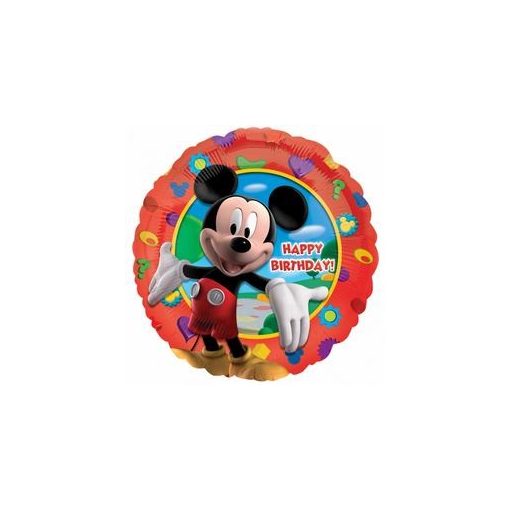 Szülinapi fólia lufi 18" 45cm Happy Birthday, Mickey Mouse, 1405501, héliummal töltve