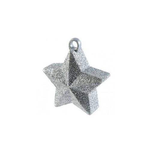 Léggömbsúly, nehezék 170g csillag forma, ezüst glitter színben, 114550-18