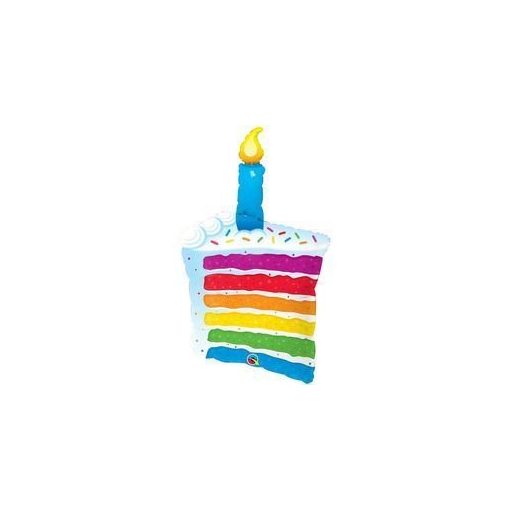 Szülinapi lufi 42" 106cm óriás fólia Happy Birthday, torta, tortaszelet, cake, 49379, héliummal töltve