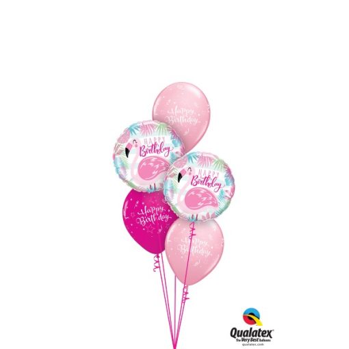 Héliumos luficsokor szülinapra, flamingo, flamingó, Happy Birthday - INGYENES KISZÁLLÍTÁSSAL